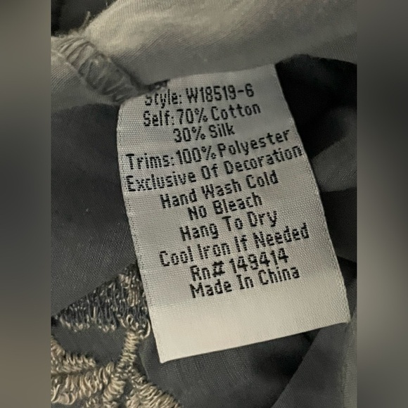 JOHNNY WAS Workshop Sophia Tie-Neck Embroidered Peasant Blouse Small  $245‌‌‌‌ - Picture 8 of 8